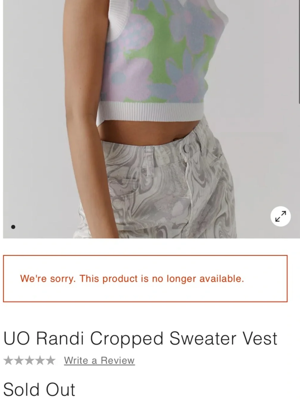 Urban Outfitters Randi pastel floral V-neck cropped knit vest top - Picture 11 of 13